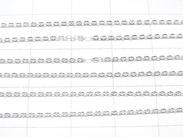 Silver925 Flat Cable Chain 1.2mm Pure Silver Finish [40cm][45cm][50cm][60cm] Necklace 1pc