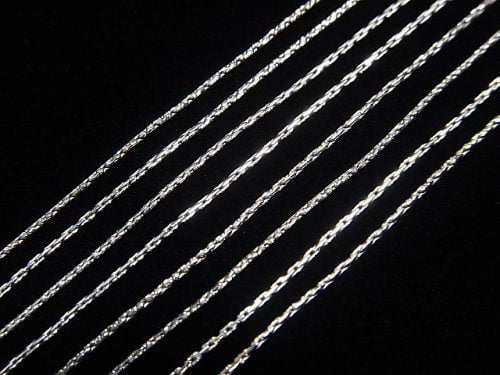 Silver925 Beading Chain 0.5mm Rhodium Plated [40cm][45cm][50cm] Necklace 1pc