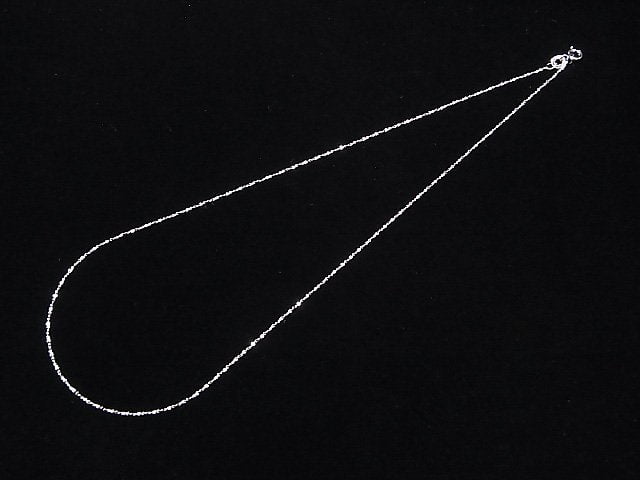 Silver925 Twist Chain 0.8mm Rhodium Plated [40cm][45cm][50cm] Necklace 1pc