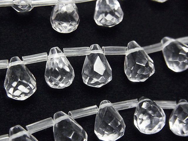 [Video] Crystal AAA Drop Faceted Briolette 10x7x7mm 1/4 or 1strand beads (aprx.15inch/37cm)