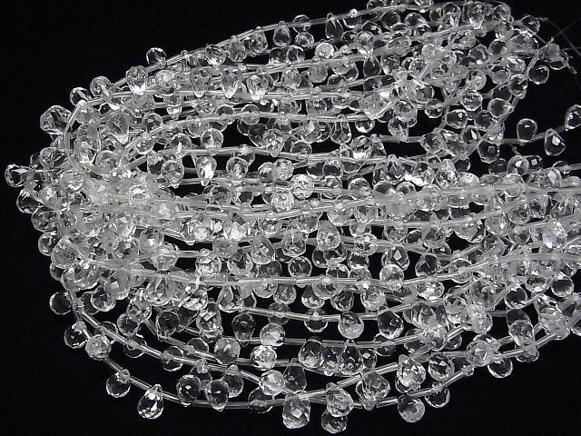 [Video] Crystal AAA Drop Faceted Briolette 10x7x7mm 1/4 or 1strand beads (aprx.15inch/37cm)