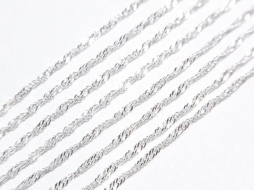 Silver925 Twist Flat Curb Chain 1.1mm Pure Silver Finish [40cm][45cm][50cm] Necklace 1pc