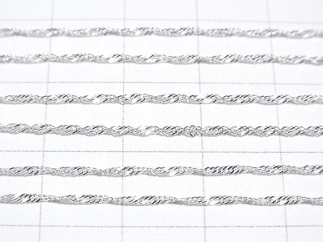 Silver925 Twist Flat Curb Chain 1.1mm Pure Silver Finish [40cm][45cm][50cm] Necklace 1pc