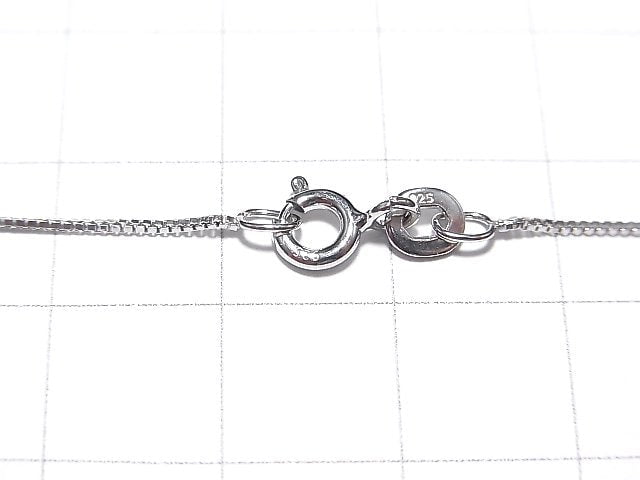 Silver925 Box Chain 0.7mm Rhodium Plated [40cm][45cm][50cm][60cm][75cm] Necklace 1pc