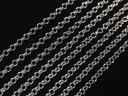 Silver925 Rolo Chain NO.2 1.7mm Rhodium Plated [40cm][45cm][50cm][60cm] Necklace 1pc
