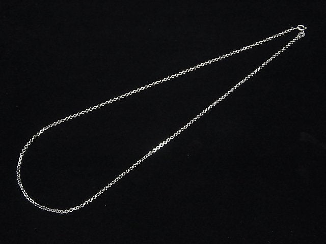 Silver925 Rolo Chain NO.2 1.7mm Rhodium Plated [40cm][45cm][50cm][60cm] Necklace 1pc