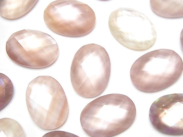 [Video] Pink Shell x Crystal AAA- Oval Faceted Cabochon 18x13mm 2pcs