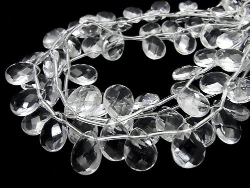 Crystal AAA- Pear shape Faceted Briolette 18x13x8mm half or 1strand (aprx.15inch / 36cm)