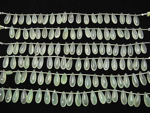 High Quality Light Green Color Chalcedony AAA Pear shape (Smooth) 15x6mm [Light Color] half or 1strand (aprx.6inch / 14cm)