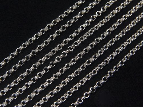 Silver925 Rolo Chain 1.6mm Rhodium Plated [40cm][45cm][50cm][60cm] Necklace 1pc