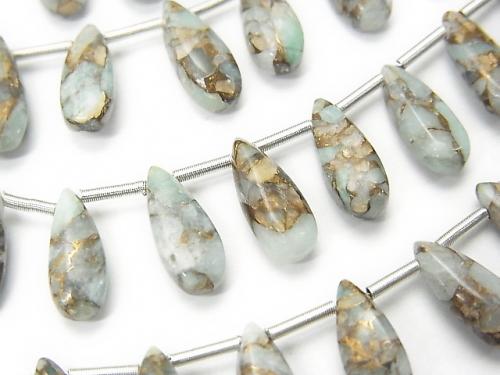 Copper Amazonite AAA Pear shape (Smooth) 12x5mm half or 1strand (15pcs )