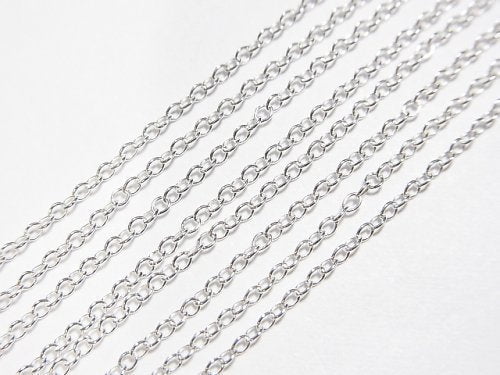 Silver925 Cable Chain 1.1mm Pure Silver Finish [40cm][45cm][50cm] Necklace 1pc
