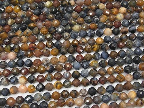 Diamond Cut!  Pietersite AAA- Faceted Round 5.5mm  half or 1strand (aprx.15inch/37cm)