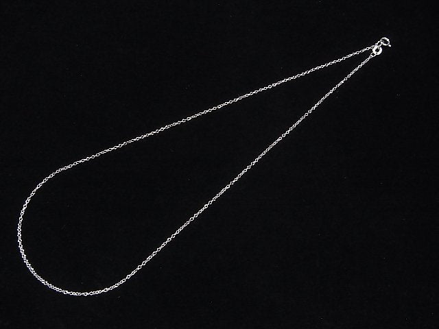 Silver925 Cable Chain 1.1mm Rhodium Plated [40cm][45cm][50cm] Necklace 1pc