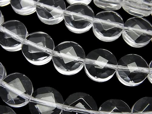 Crystal AAA Faceted Coin 10x10x5mm half or 1strand (aprx.15inch / 38cm)