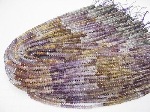 High quality! 1strand $12.99! Cacoxenite in Quartz Faceted Button Roundel 4x4x2mm Amethyst Color 1strand (aprx.15inch / 38cm)