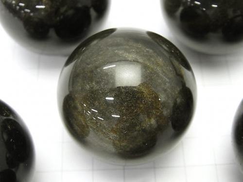 1pc $9.79! Golden Sheen Obsidian AAA Sphere, Round 40mm 1pc