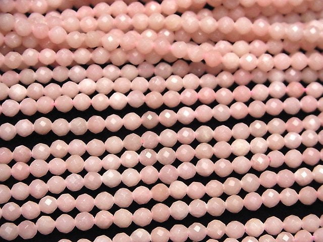 [Video] High Quality! Pink Soap Stone AAA Faceted Round 4mm 1strand beads (aprx.15inch/36cm)