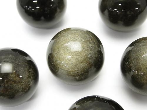 1pc $4.79! Golden Sheen Obsidian AAA Sphere, Round 30mm 1pc