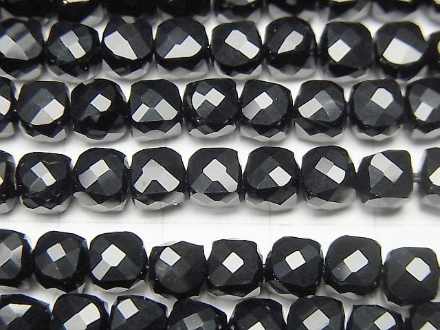 [Video] High Quality! Onyx Cube Shape 5x5x5mm 1strand beads (aprx.15inch / 38cm)