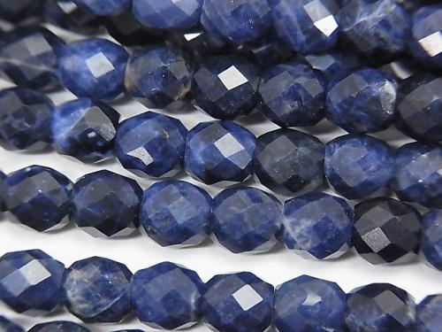 High Quality!  Sodalite AA++ Faceted Rice 6x6mm half or 1strand (aprx.15inch/37cm)