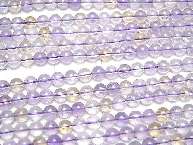 PinkAmethyst xCitrine AA++ Round 6mm 1strand beads (aprx.15inch/38cm)