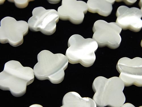 1strand $9.79! Mother of Pearl MOP Flower Motif 12x12x2.5mm White 1strand (aprx.15inch / 37cm)