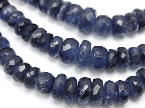 1strand $59.99High Quality Kyanite AAA- Faceted Button Roundel  1strand (aprx.15inch/38cm)