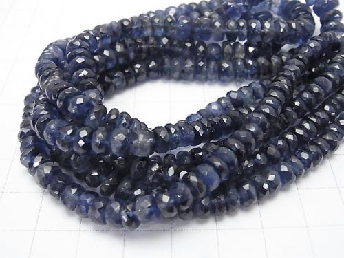 1strand $59.99High Quality Kyanite AAA- Faceted Button Roundel  1strand (aprx.15inch/38cm)