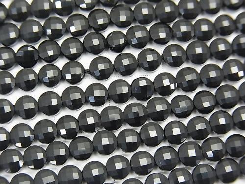 High Quality!  1strand $6.79! Onyx AAA Faceted Coin 4x4x2mm 1strand (aprx.15inch/38cm)