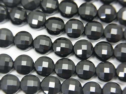 High Quality!  1strand $6.79! Onyx AAA Faceted Coin 6x6x4mm 1strand (aprx.15inch/38cm)