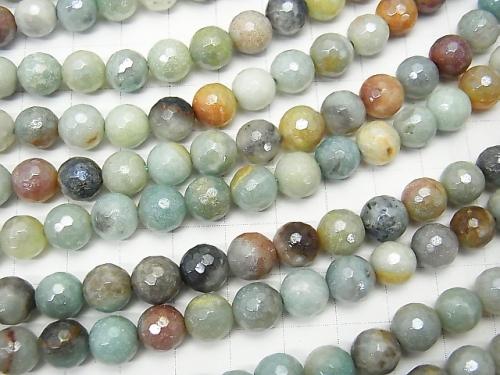 1strand $7.79! Mix Amazonite AA + 128Faceted Round 8mm Coating 1strand (aprx.15inch / 36cm)