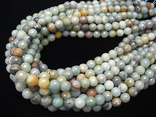 1strand $7.79! Mix Amazonite AA + 128Faceted Round 8mm Coating 1strand (aprx.15inch / 36cm)