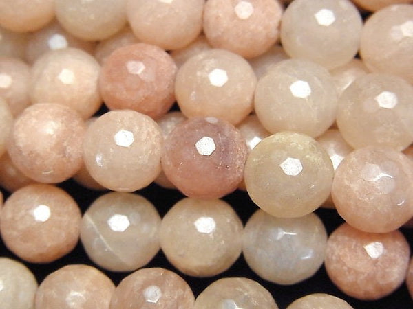 Pink Orange Aventurine 128Faceted Round 10mm Coated 1strand beads (aprx.15inch/36cm)