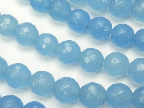 1strand $6.79! Blue Jade 64Faceted Round 8mm 1strand (aprx.15inch / 36cm)