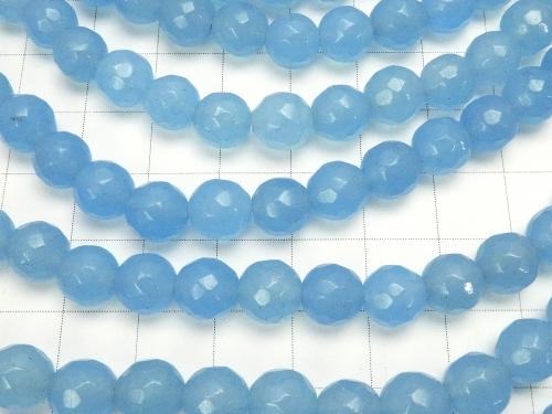 1strand $6.79! Blue Jade 64Faceted Round 8mm 1strand (aprx.15inch / 36cm)
