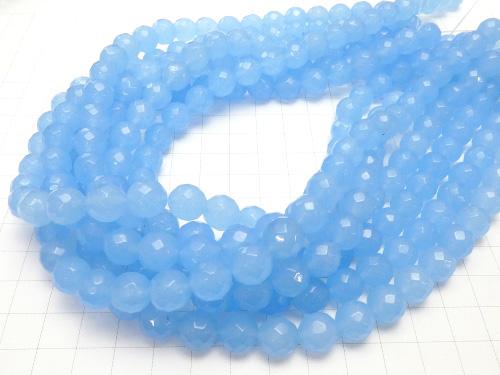 1strand $7.79! Blue Jade 64Faceted Round 10mm 1strand (aprx.15inch / 37cm)