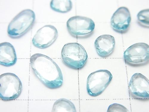High Quality Natural Blue Zircon AAA Undrilled Free Form Single Sided Rose Cut 5pcs $8.79