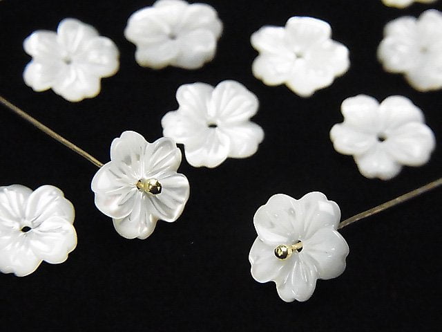 Mother of Pearl MOP AAA White Flower [6mm] [8mm] [10mm] [14mm] Center hole 4pcs