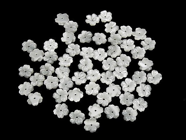 Mother of Pearl MOP AAA White Flower [6mm] [8mm] [10mm] [14mm] Center hole 4pcs