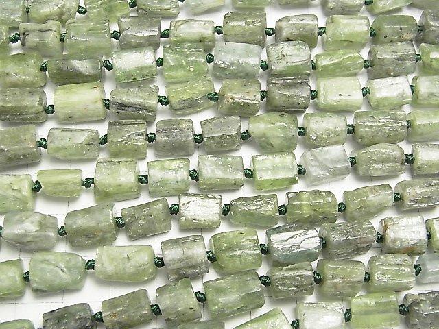 [Video] Green Kyanite AA Rough Tube - Faceted Nugget 1strand beads (aprx.15inch / 38cm)
