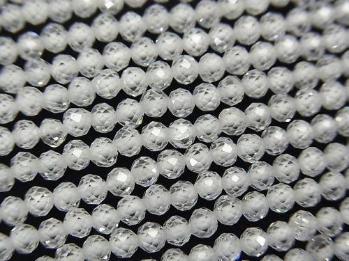 High Quality! 1strand $5.79! White Color Cubic Zirconia AAA Semi Faceted Round 3mm 1strand (aprx.15inch / 37cm)