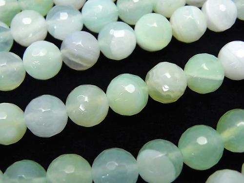 1strand $5.79! Light Green Color Agate 128Faceted Round 8mm 1strand (aprx.15inch / 36cm)