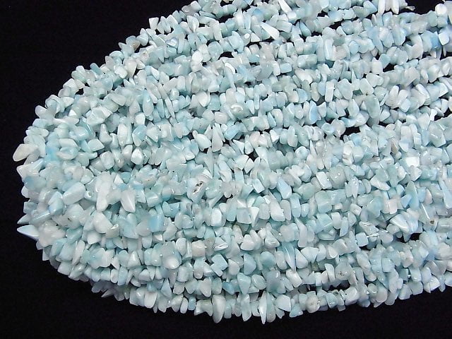 [Video]Larimar Pectolite AA++ Chips (Small Nugget ) 1strand beads (aprx.15inch/38cm)