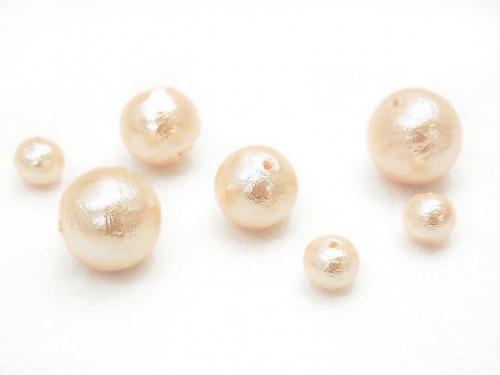 Made in Japan! Cotton Pearl Beads Light Orange Round 6mm 20pcs $3.89