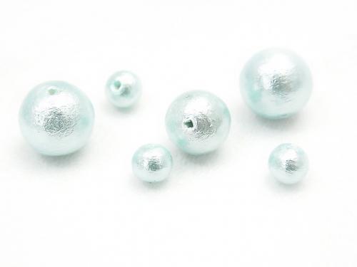 Made in Japan! Cotton Pearl Beads Aqua Round 6mm 20pcs $3.89