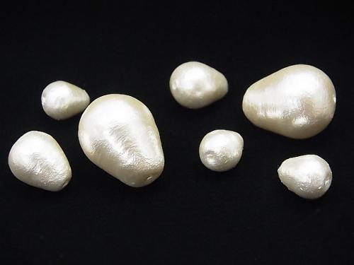 Made in Japan! Cotton Pearl Beads White Drop 13x10mm 4pcs $1.79