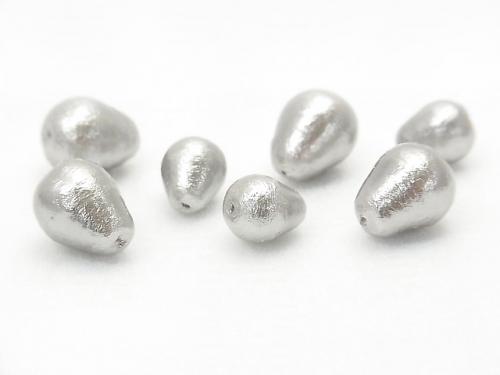 Made in Japan! Cotton Pearl Beads Gray Drop 10x8mm 10pcs $2.79