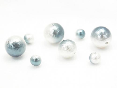 Made in Japan! Cotton Pearl Beads Marine/White Bicolor Round 12mm 10pcs $3.99