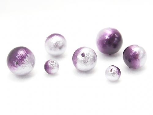 Made in Japan! Cotton Pearl Beads Grape/Lavender Bicolor Round 6mm 20pcs $4.79